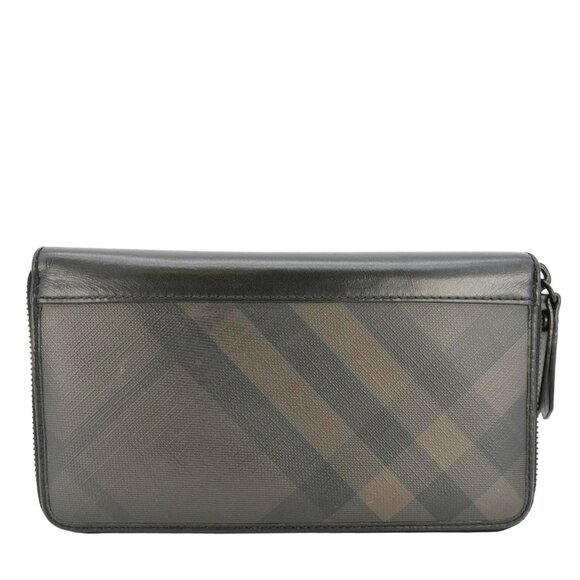 Burberry  Check Canvas Zip Around Wallet Grey - Picture 3 of 13